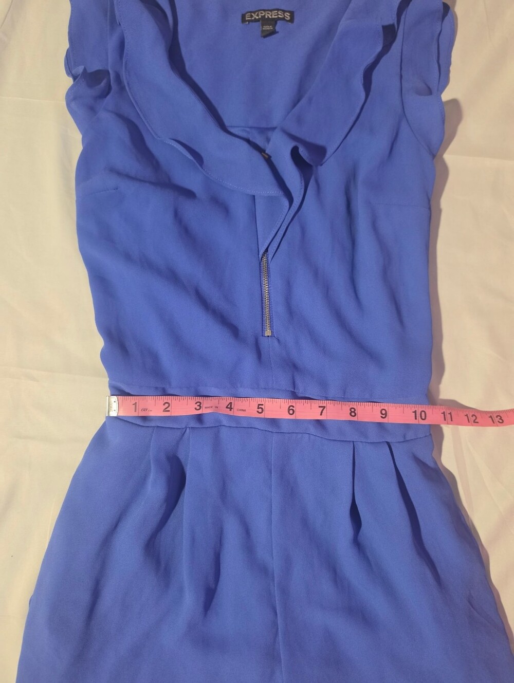 Express Royal Blue Ruffle Romper - Picture 2 of 5